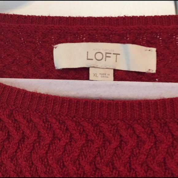 LOFT red pullover sweater, size XL - Picture 2 of 3